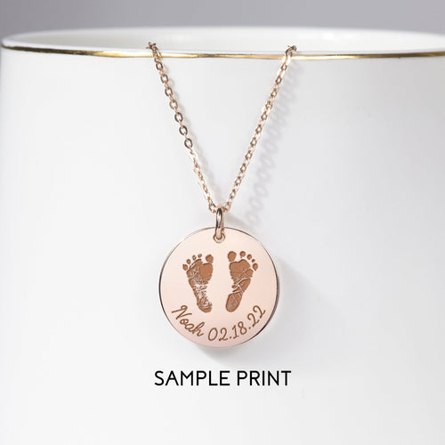 Baby Footprint Necklace - Disc