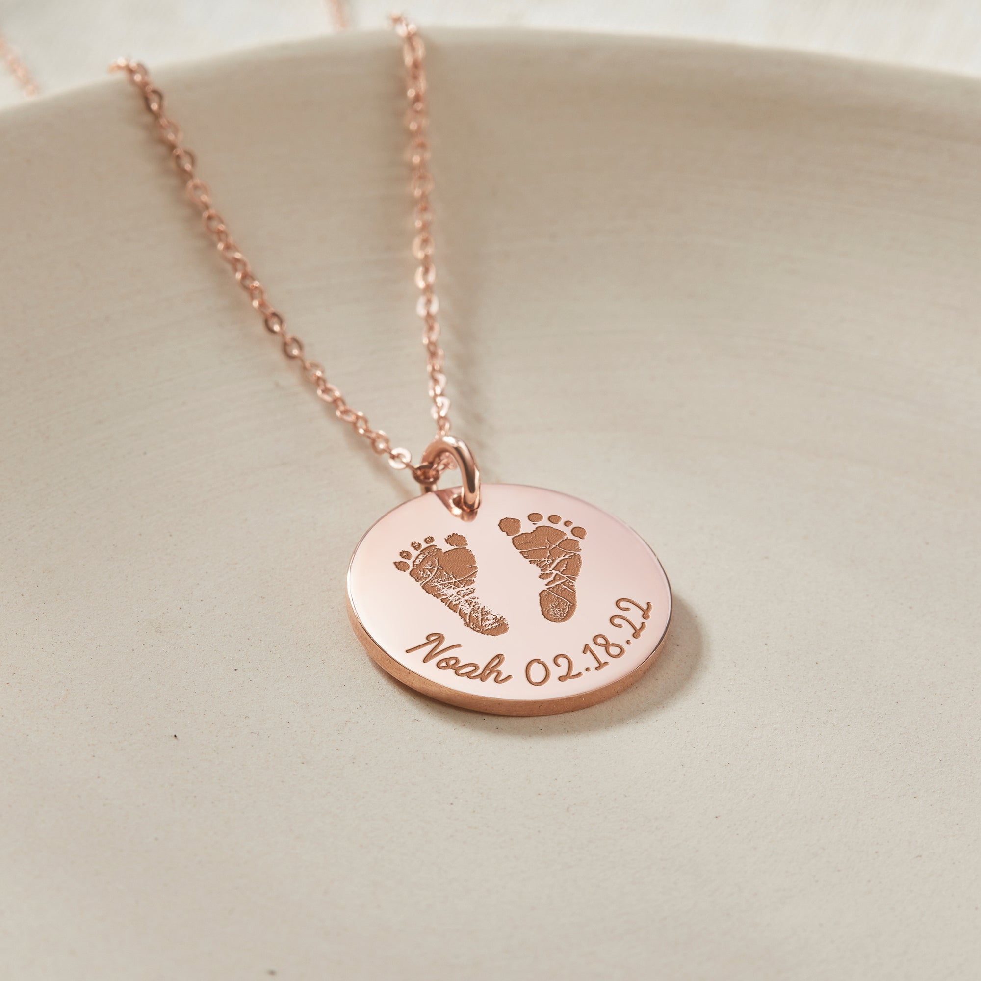 Baby Footprint Necklace - Disc