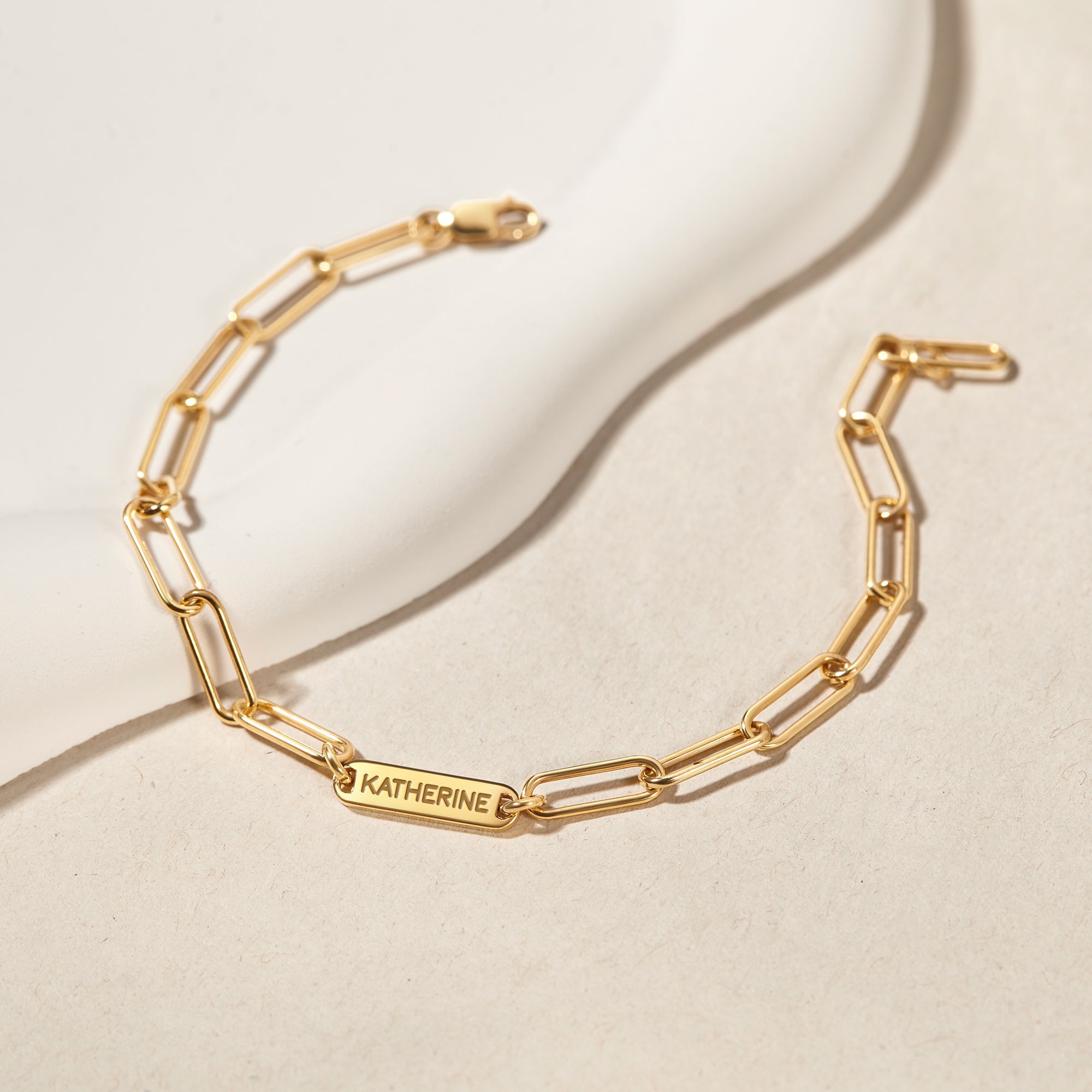 Mom Bracelet with Kids Names - Paperclip Chain