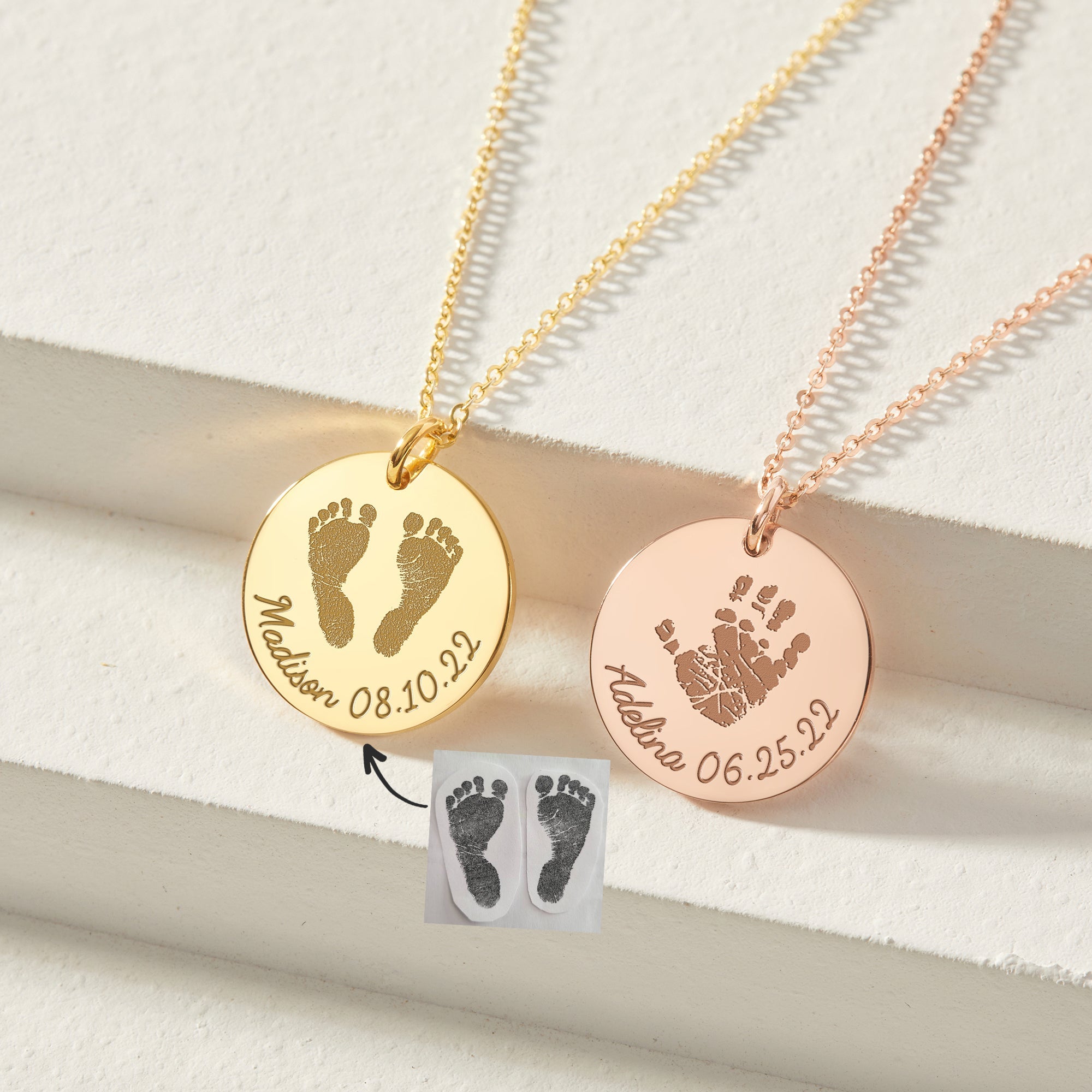 Baby Footprint Necklace - Disc