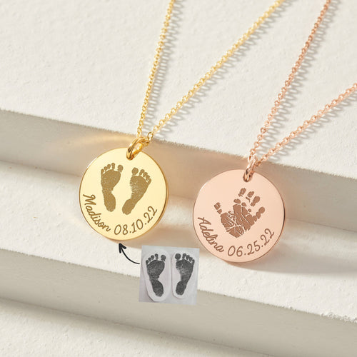 Baby Footprint Necklace - Disc