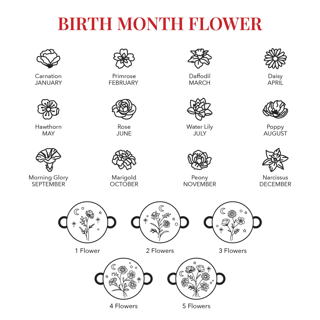 Birth Flower Bracelet - 1-5 flowers