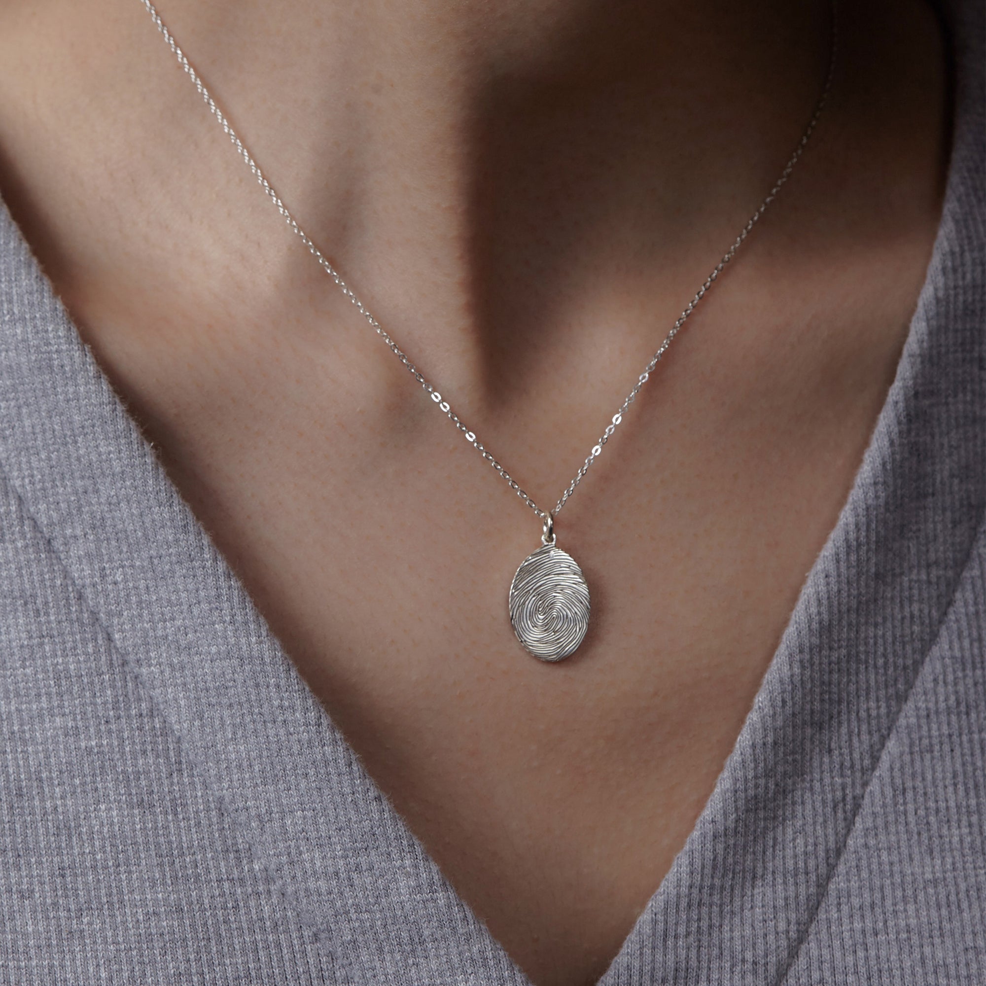 Oval Fingerprint Necklace