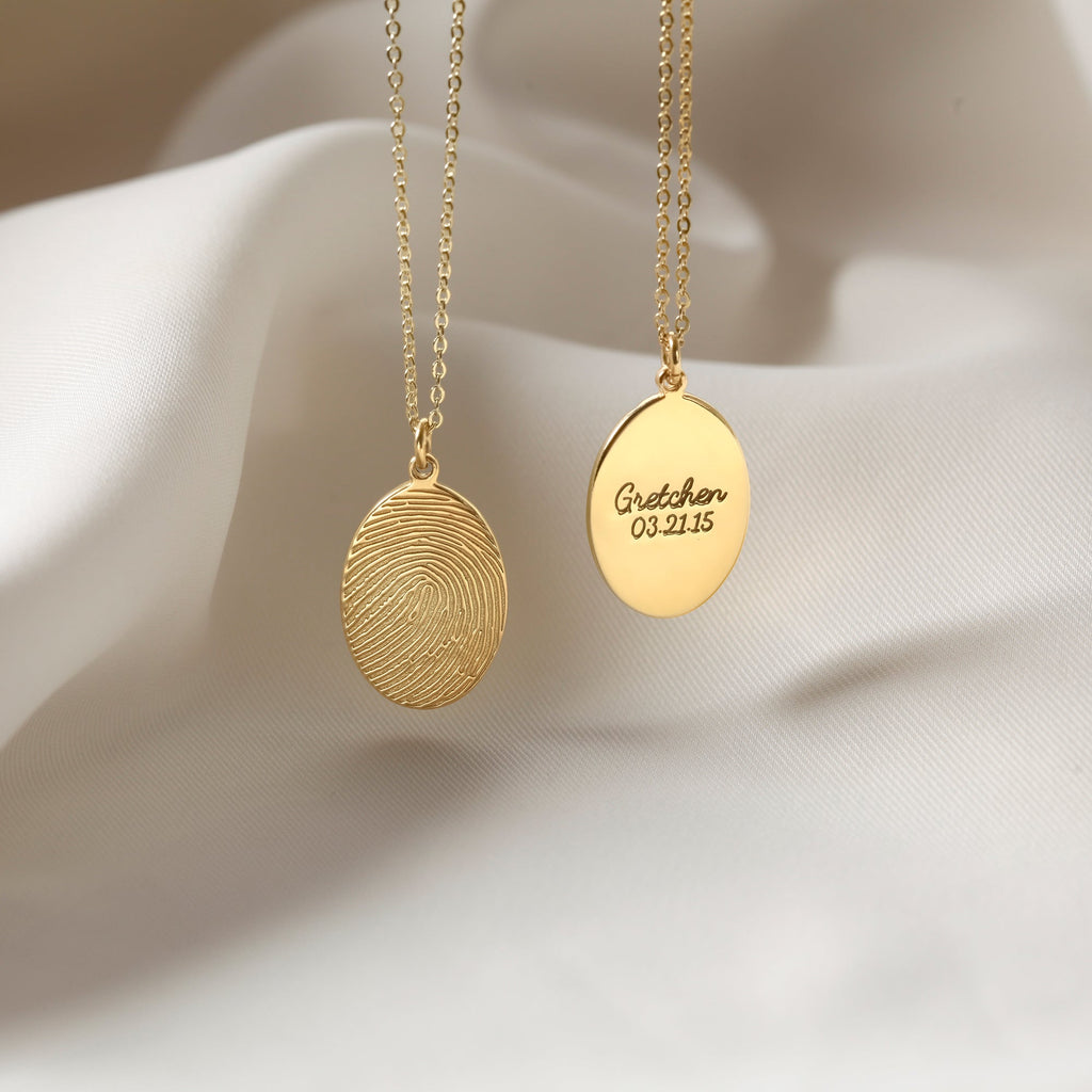 Oval Fingerprint Necklace
