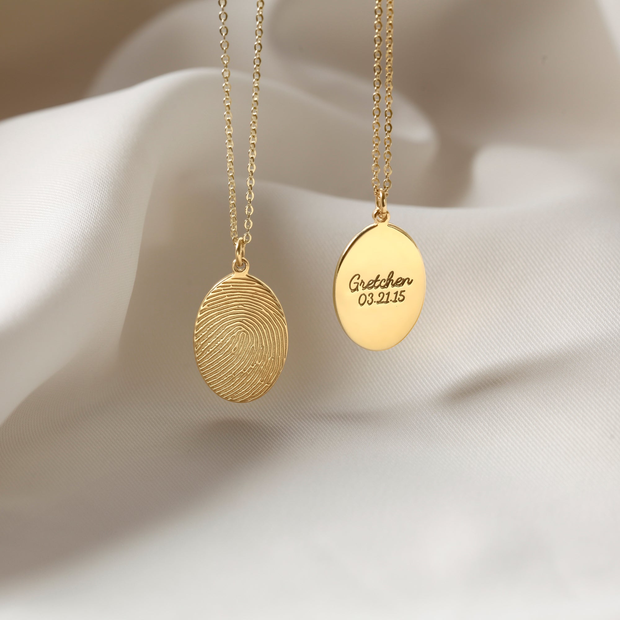Oval Fingerprint Necklace
