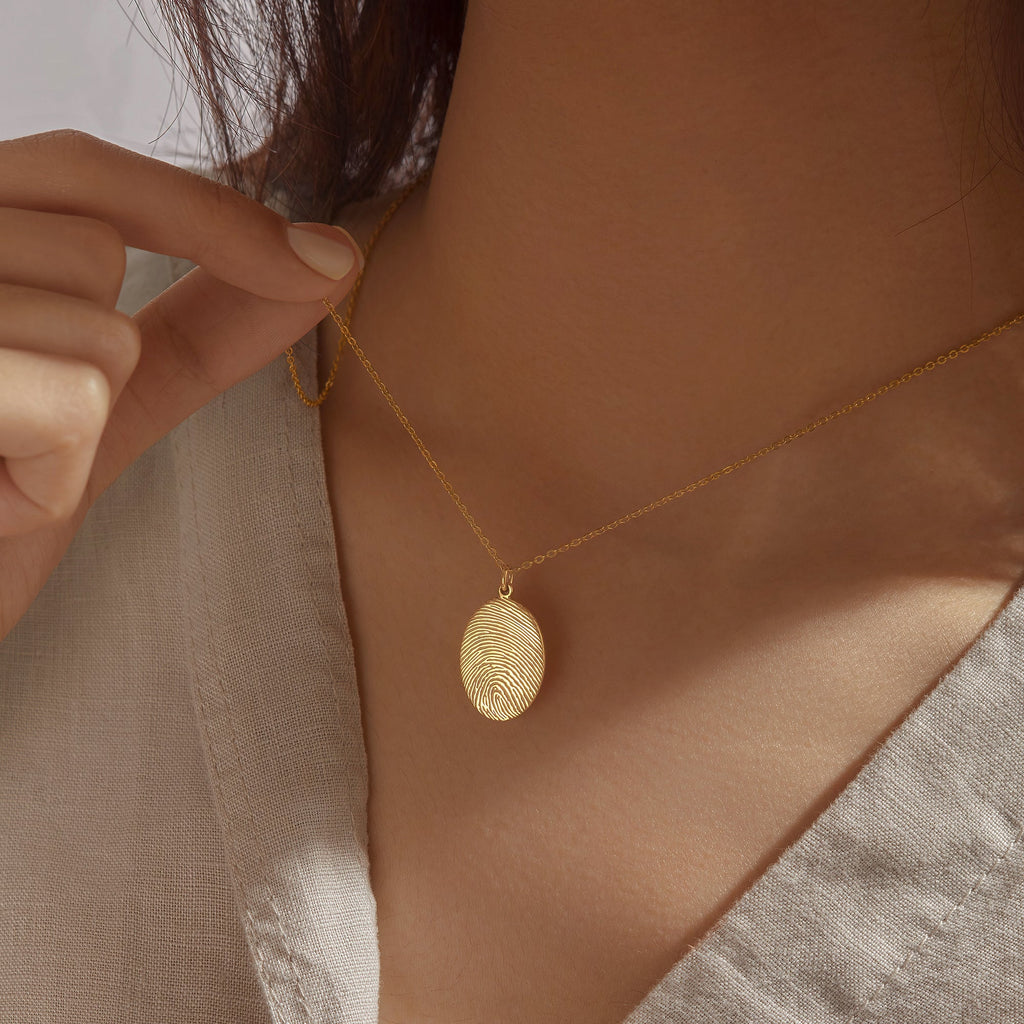 Oval Fingerprint Necklace