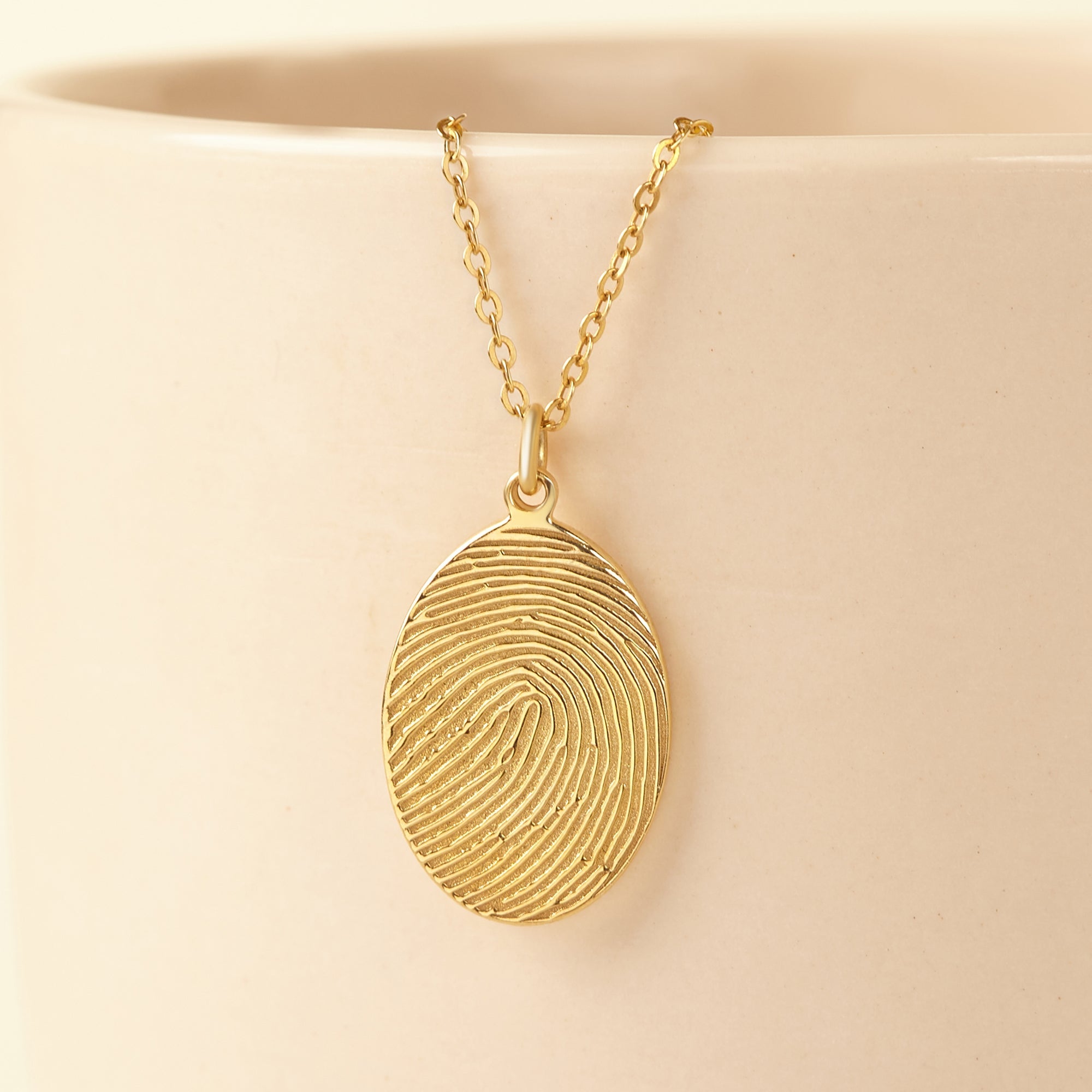 Oval Fingerprint Necklace