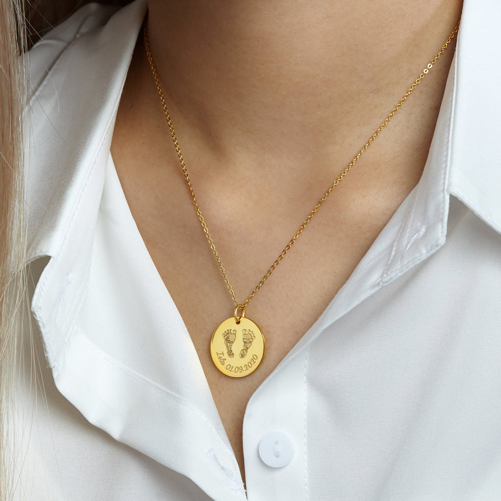 Baby Footprint Necklace - Disc