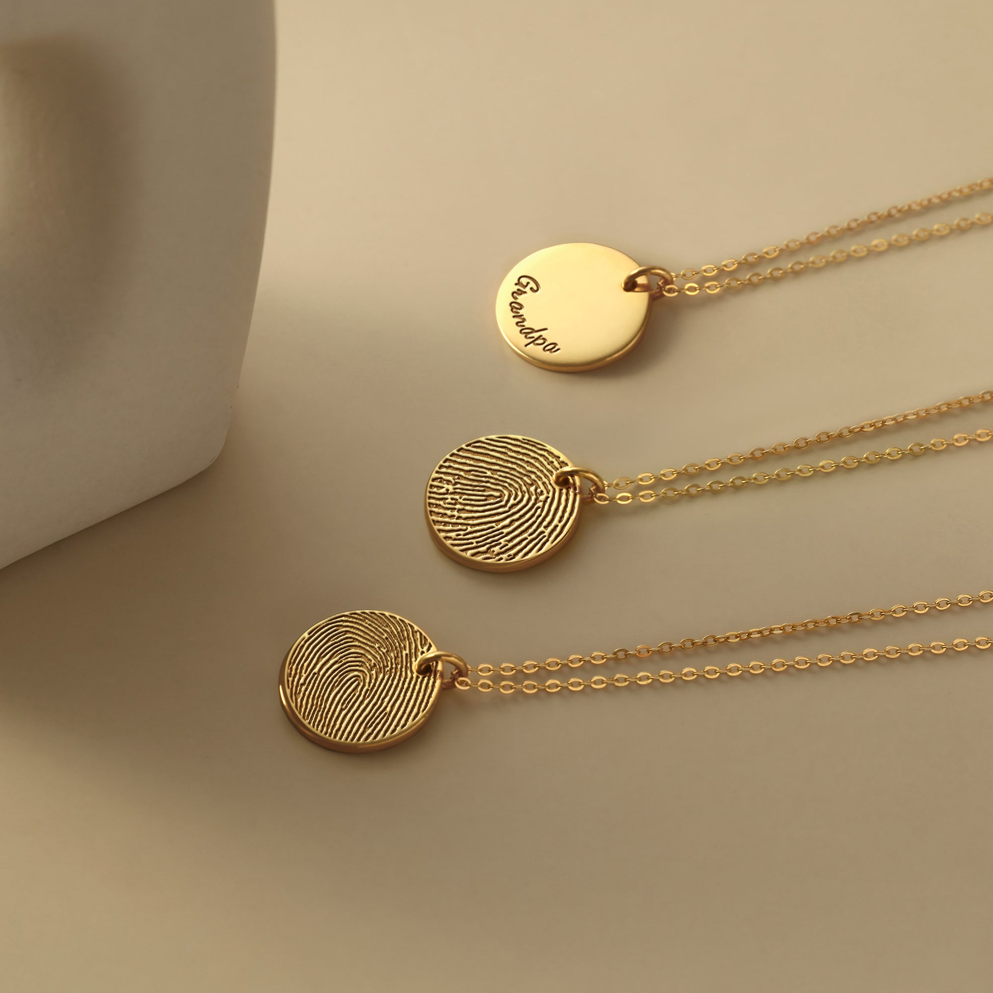 Thumbprint Necklace Dainty