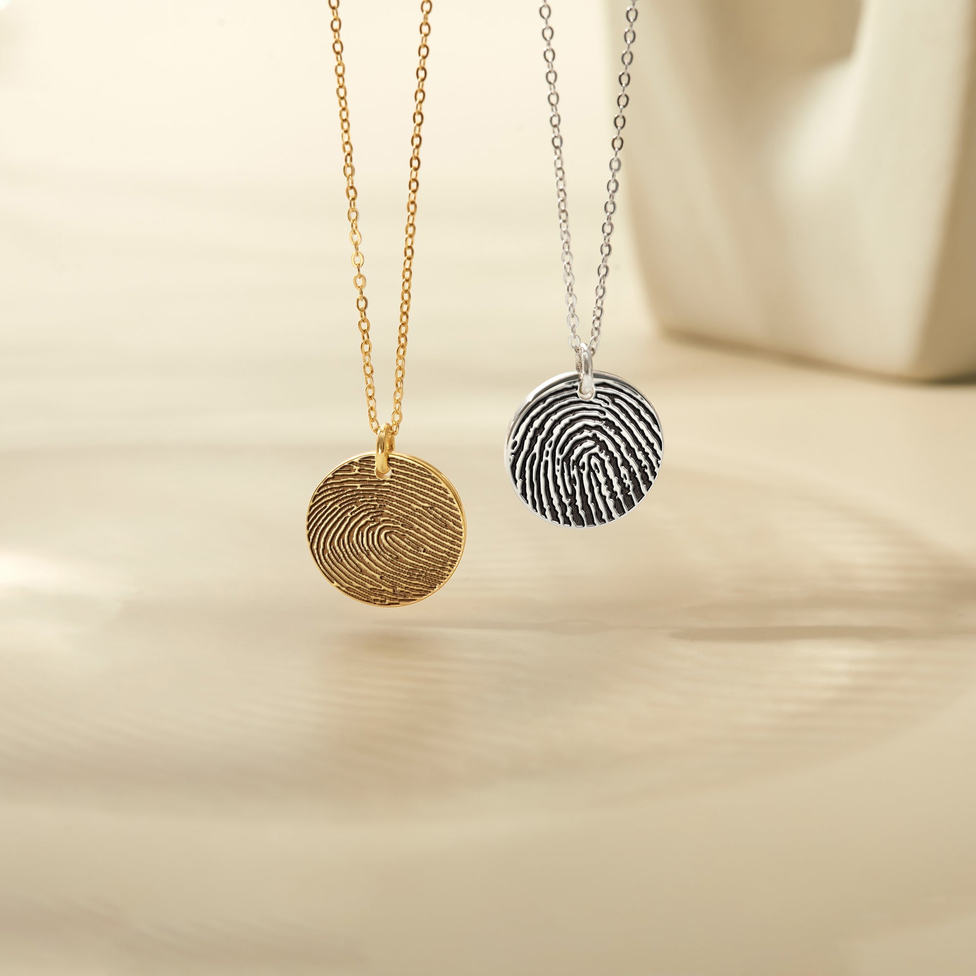 Thumbprint Necklace Dainty