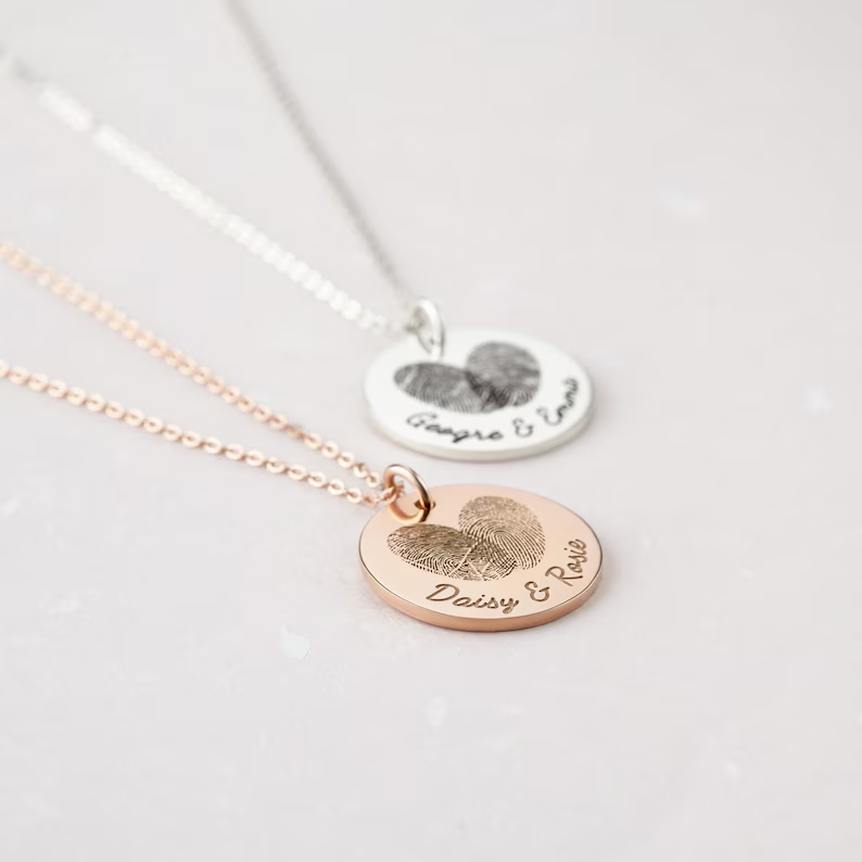Double Fingerprint Necklace