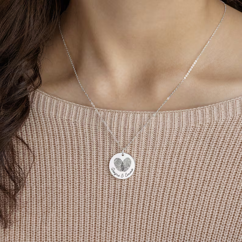 Double Fingerprint Necklace