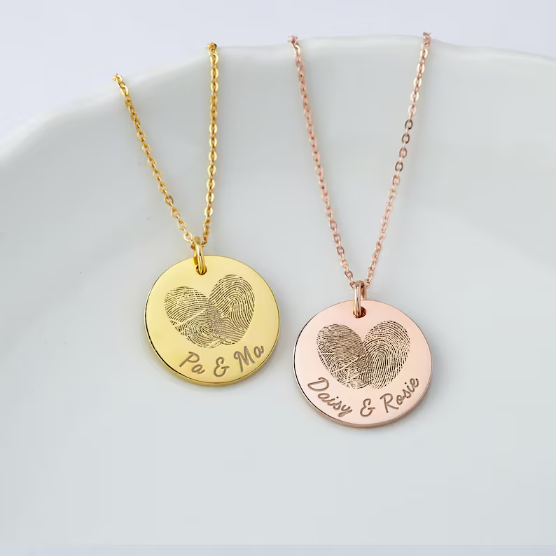 Double Fingerprint Necklace