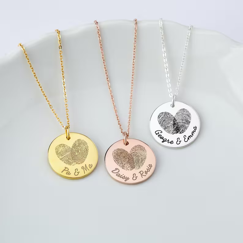 Double Fingerprint Necklace