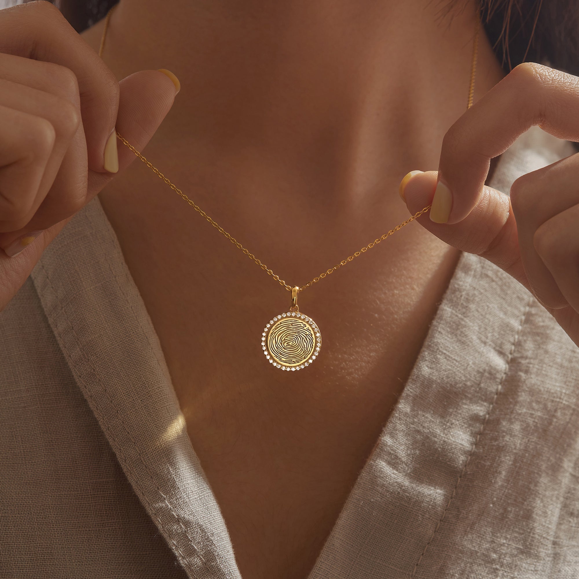 Customized Thumbprint Necklace