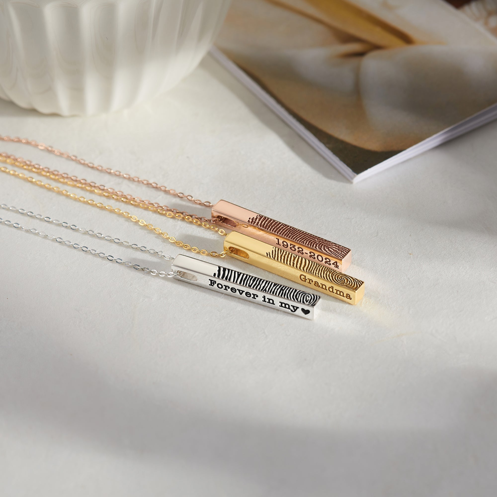 Fingerprint 4 Sided Necklace