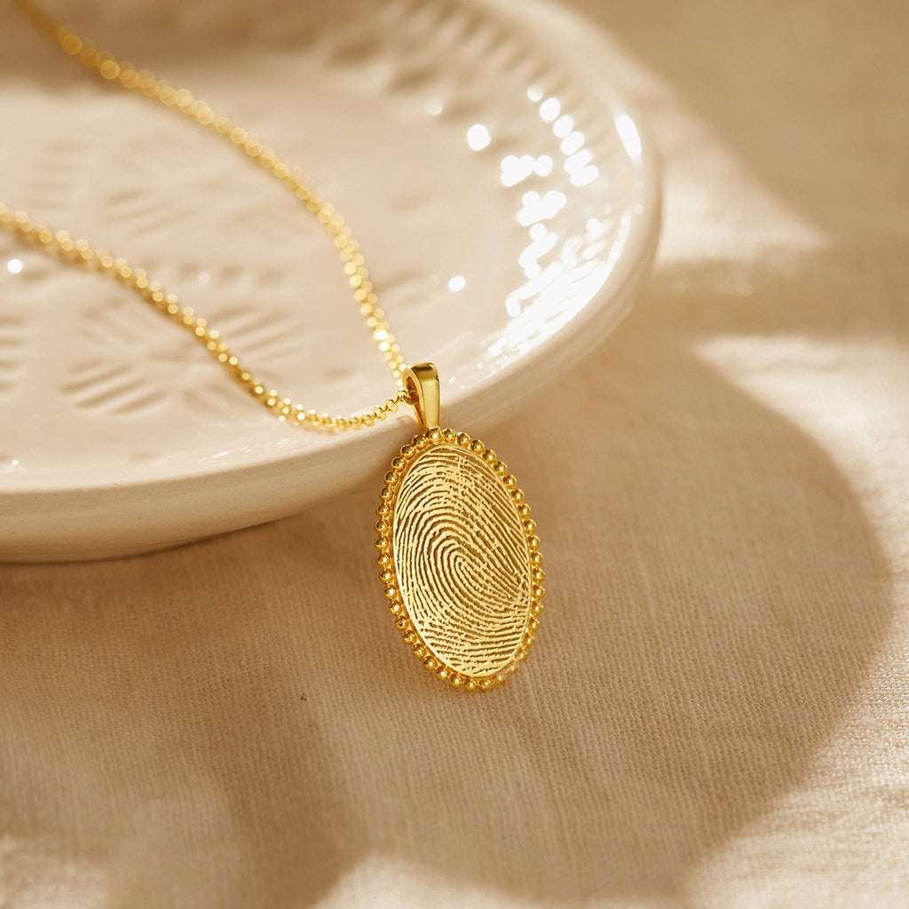Fingerprint Oval Necklace