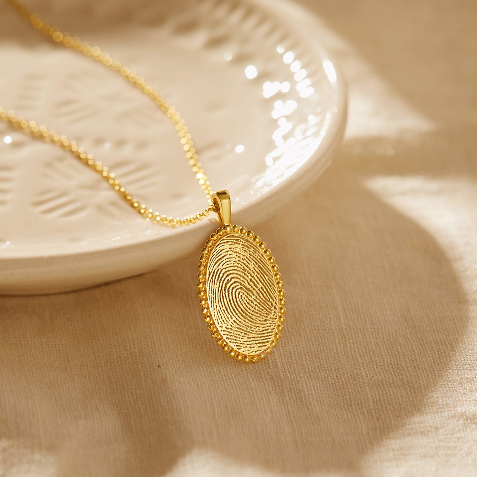 Fingerprint Oval Necklace