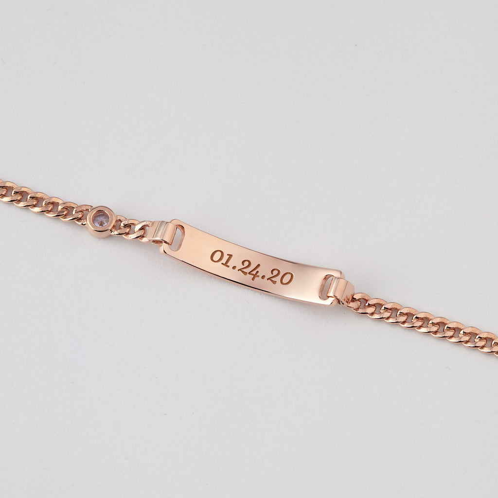 Baby Bracelet With Name And Birthstone