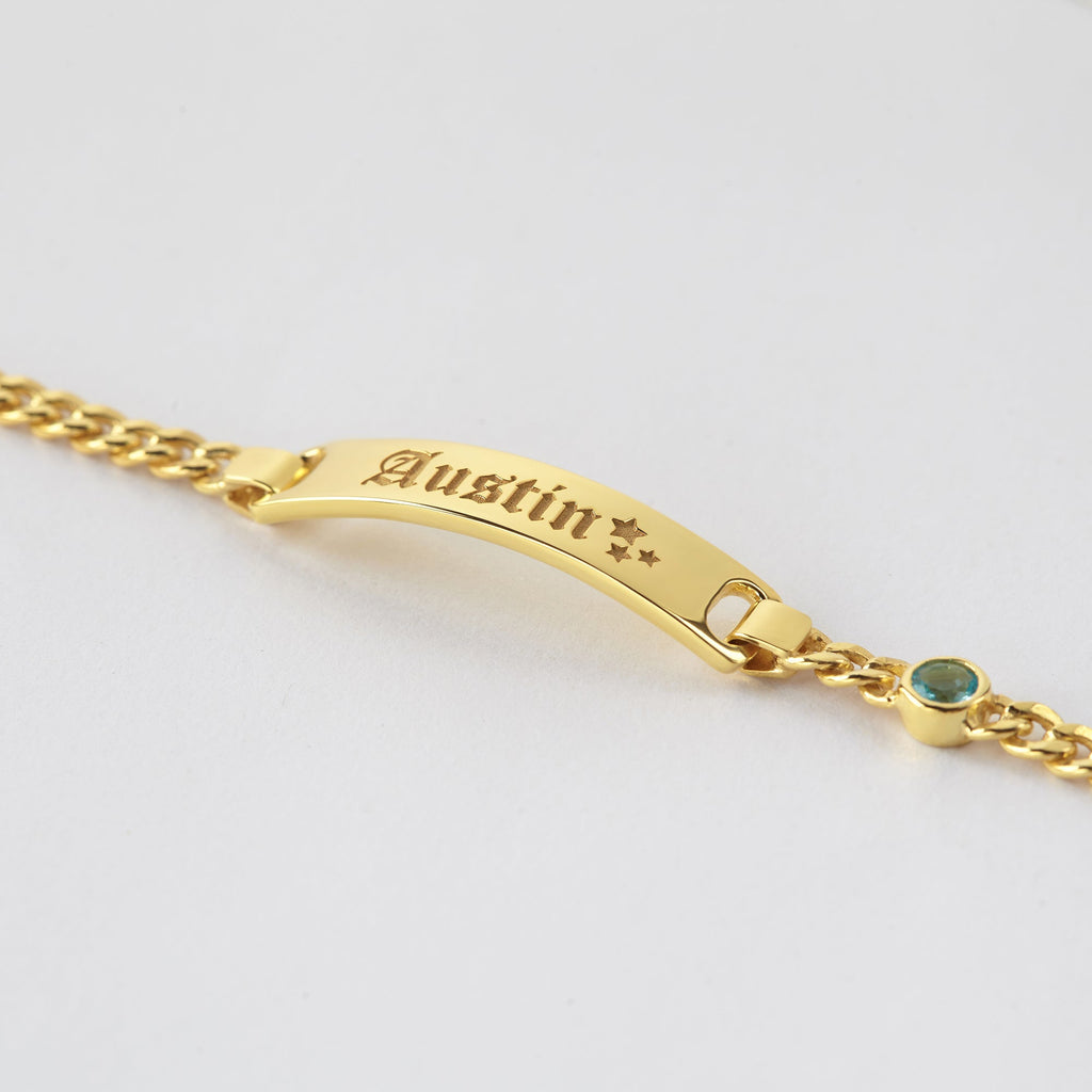 Baby Bracelet With Name And Birthstone