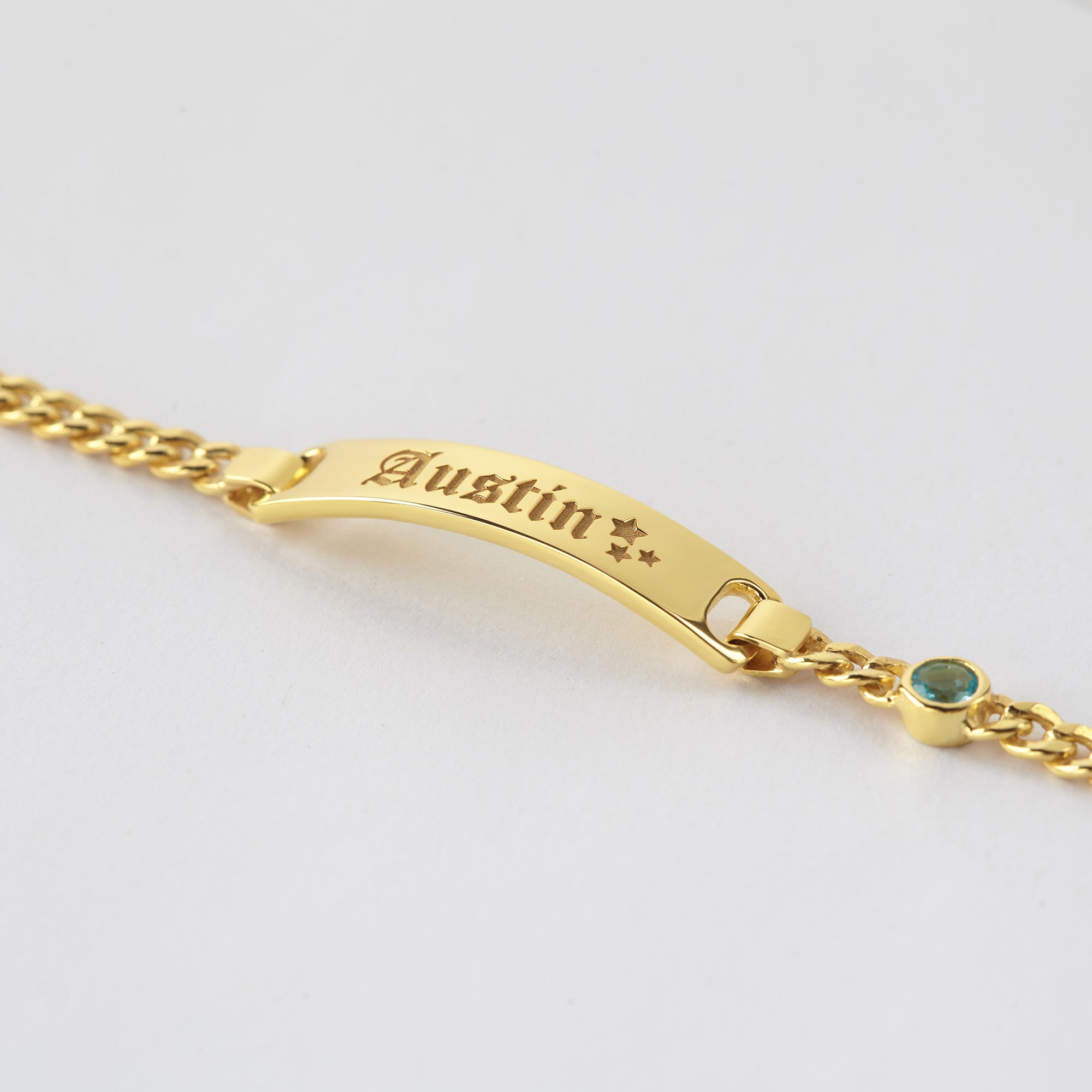 Baby Bracelet With Name And Birthstone