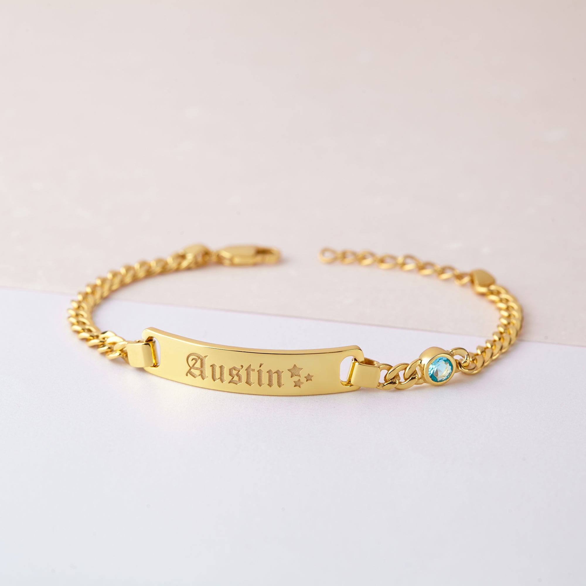 Baby Bracelet With Name And Birthstone