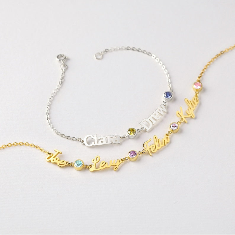 Birthstone Names Bracelet For Mom