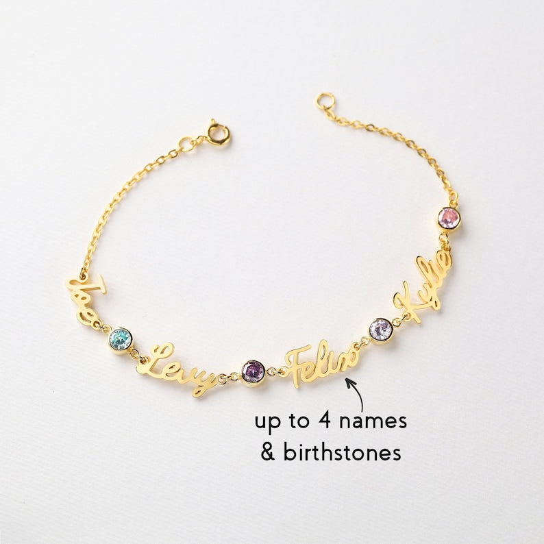 Birthstone Names Bracelet For Mom