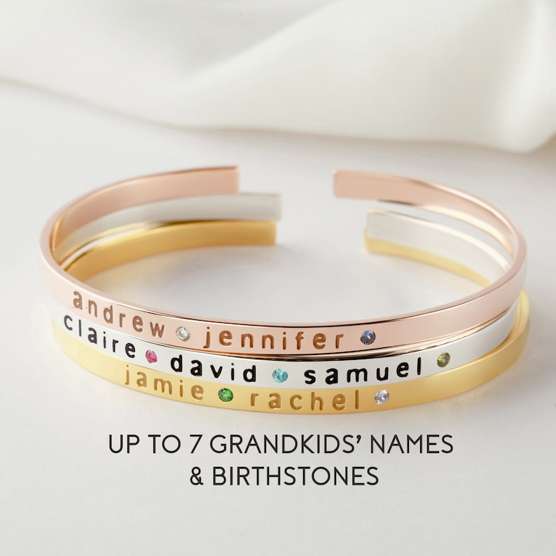 Mom's Bracelet with Kids Names and Birthstones