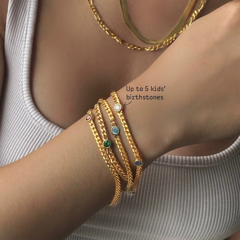 Kids Birthstones Bracelet for Mom