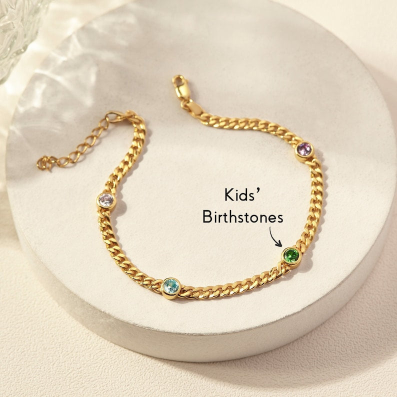 Kids Birthstones Bracelet for Mom