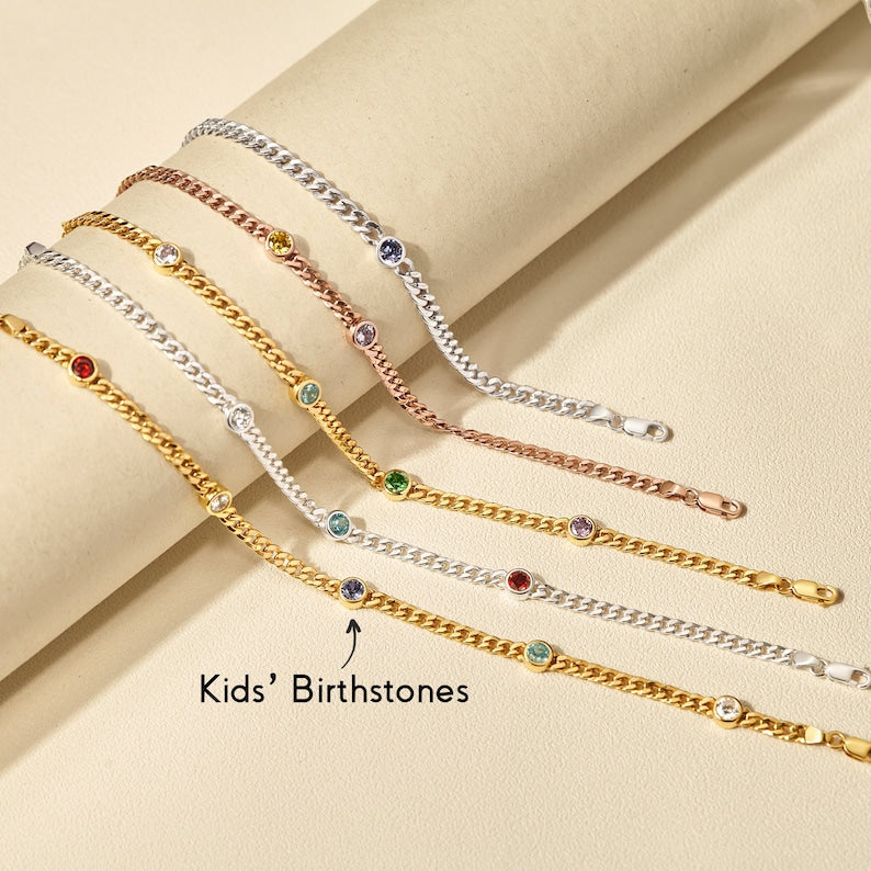 Kids Birthstones Bracelet for Mom