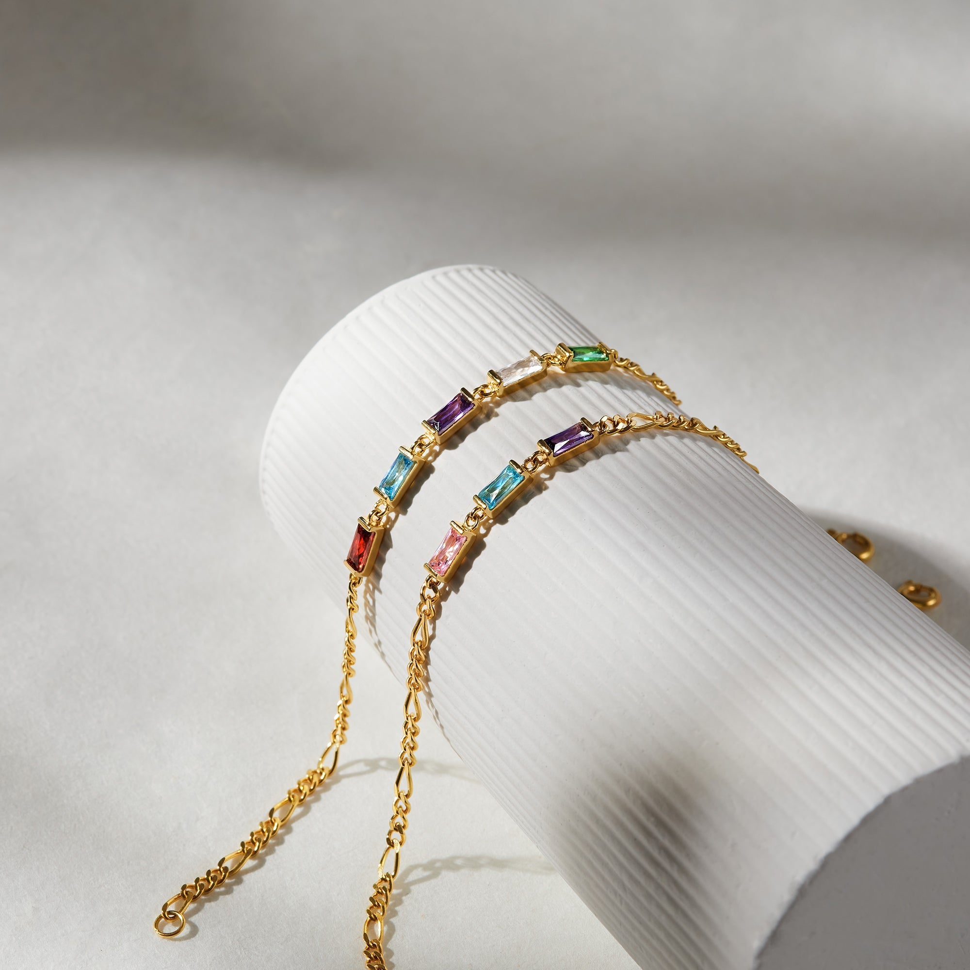 Gemstone Bracelet For Mother - Figaro Chain