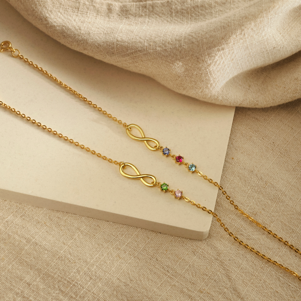 Infinity Birthstone Bracelet For Mom