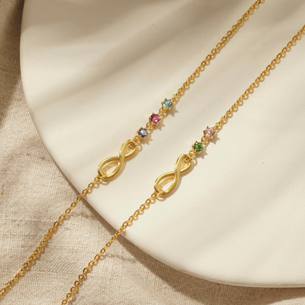 Infinity Birthstone Bracelet For Mom