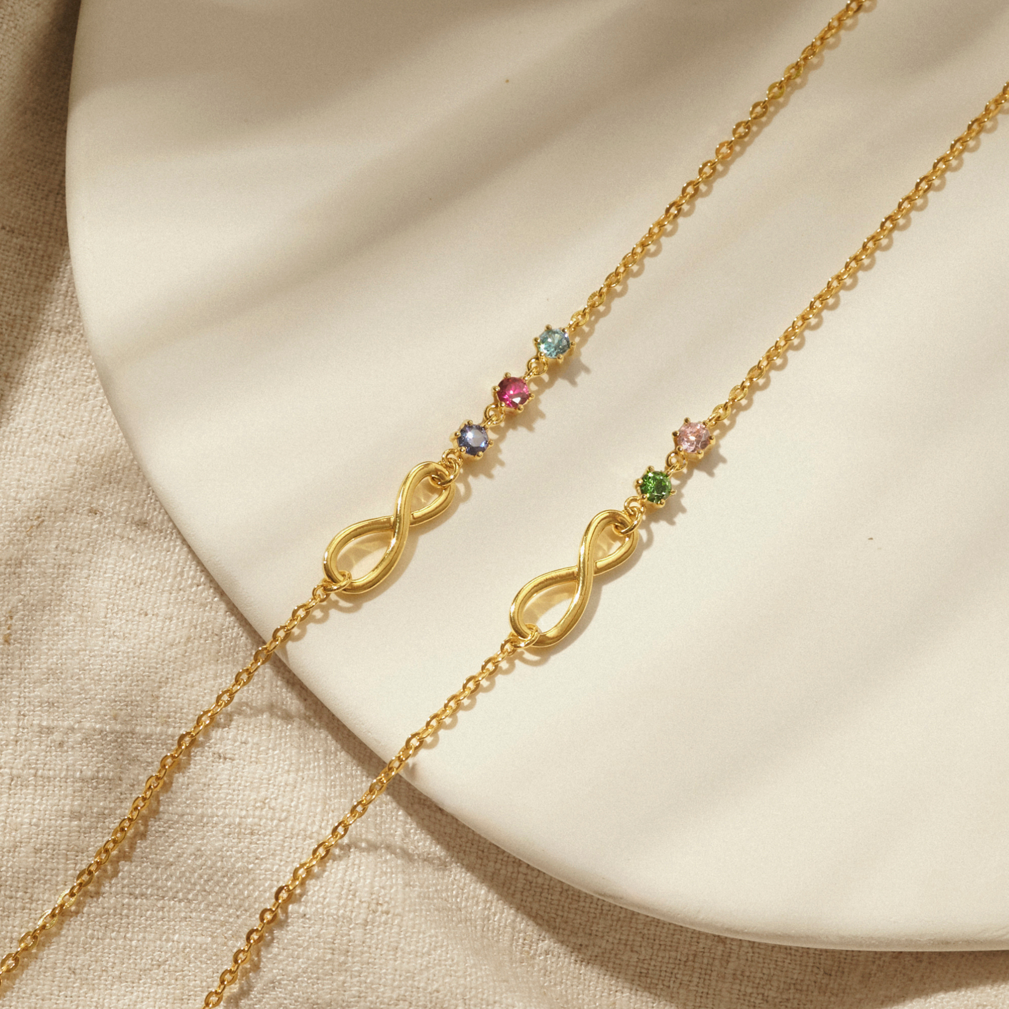Infinity Birthstone Bracelet For Mom