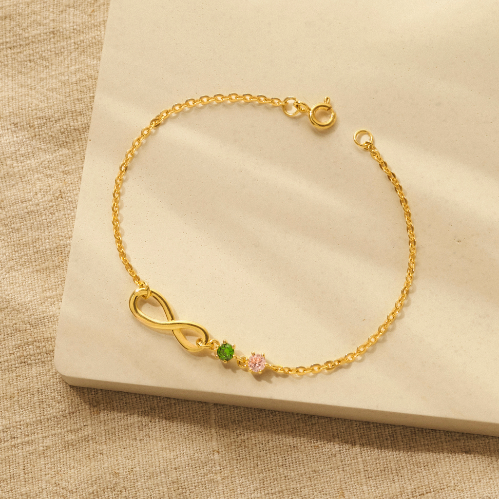 Infinity Birthstone Bracelet For Mom