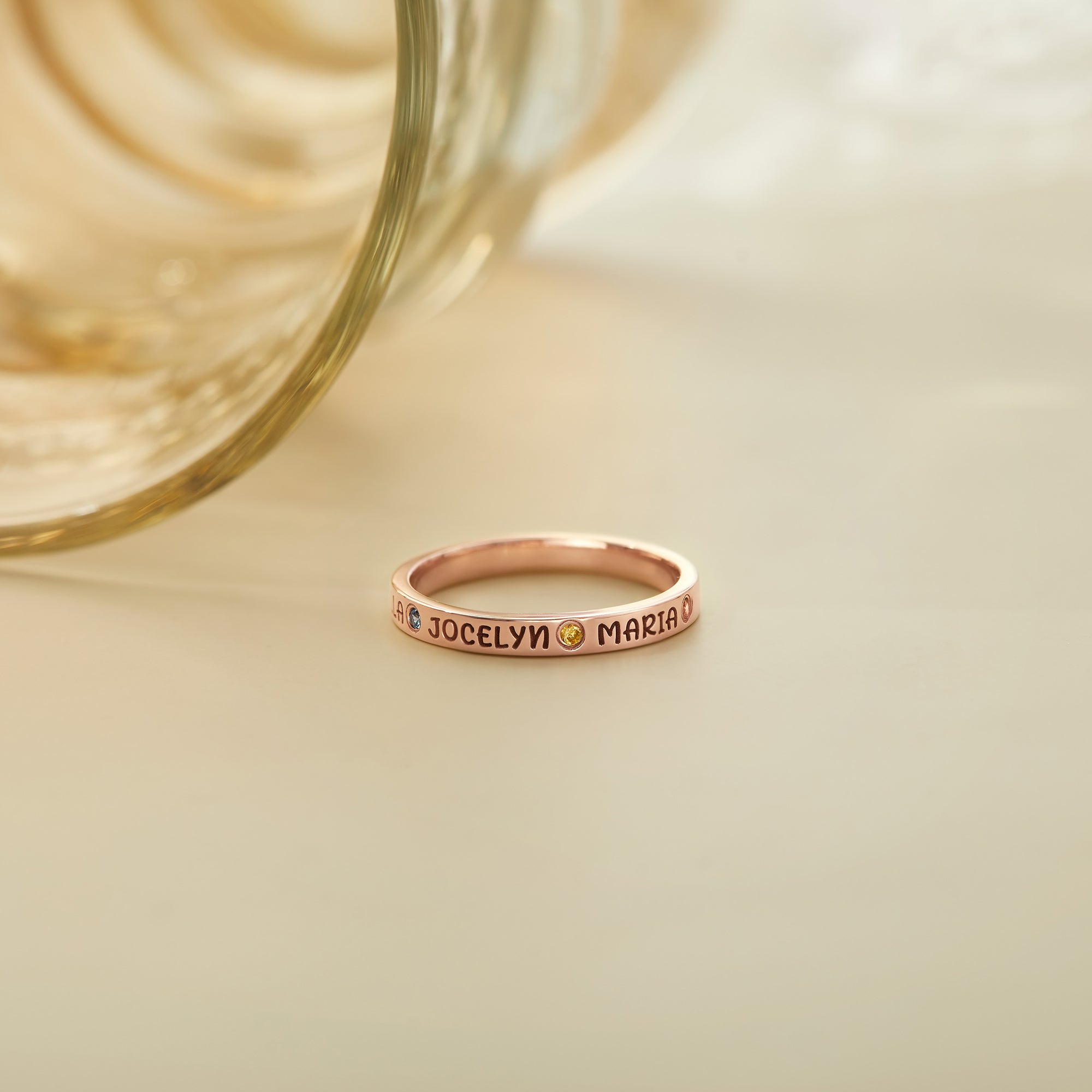 Kids Names Ring With Birthstones