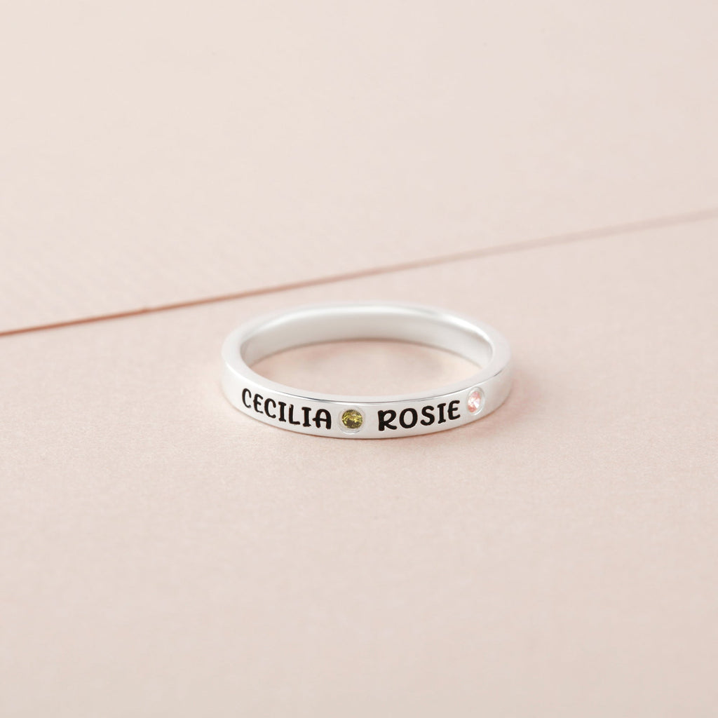 Kids Names Ring With Birthstones