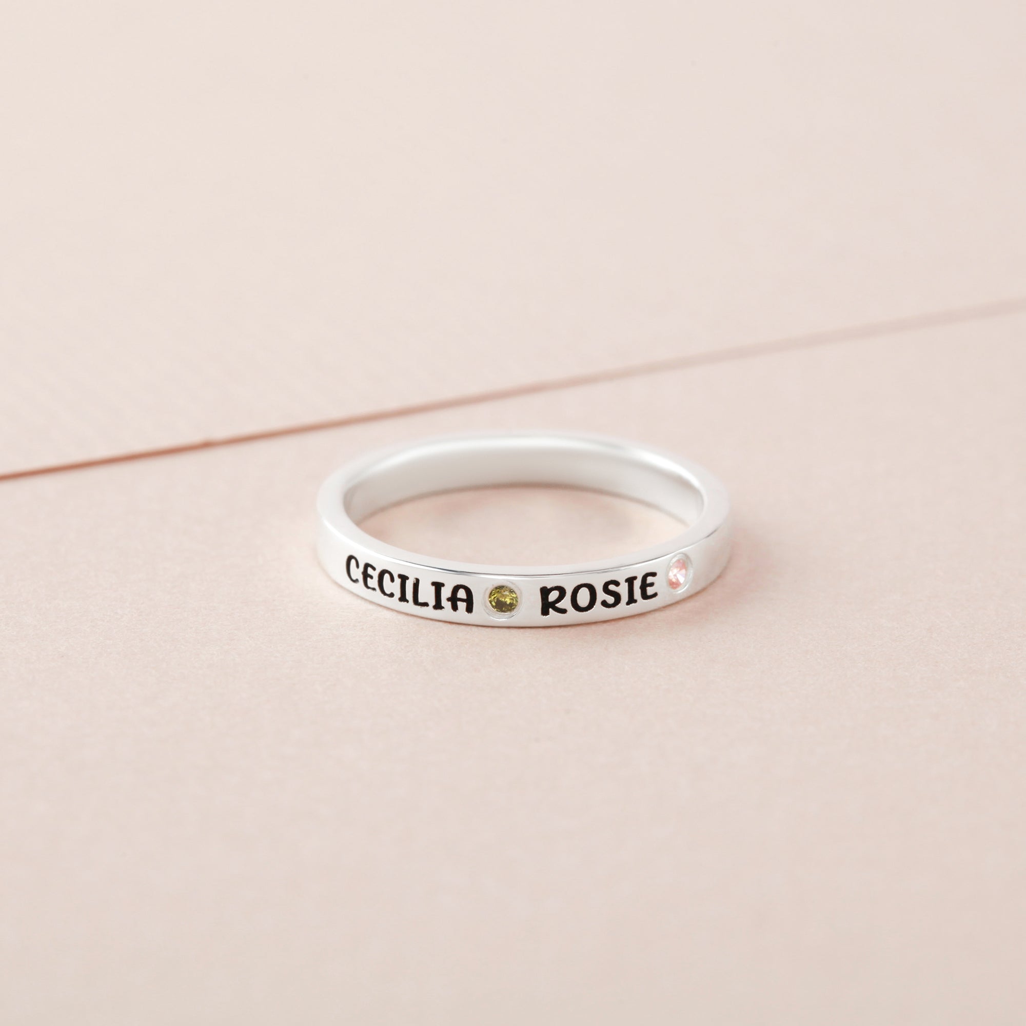 Kids Names Ring With Birthstones