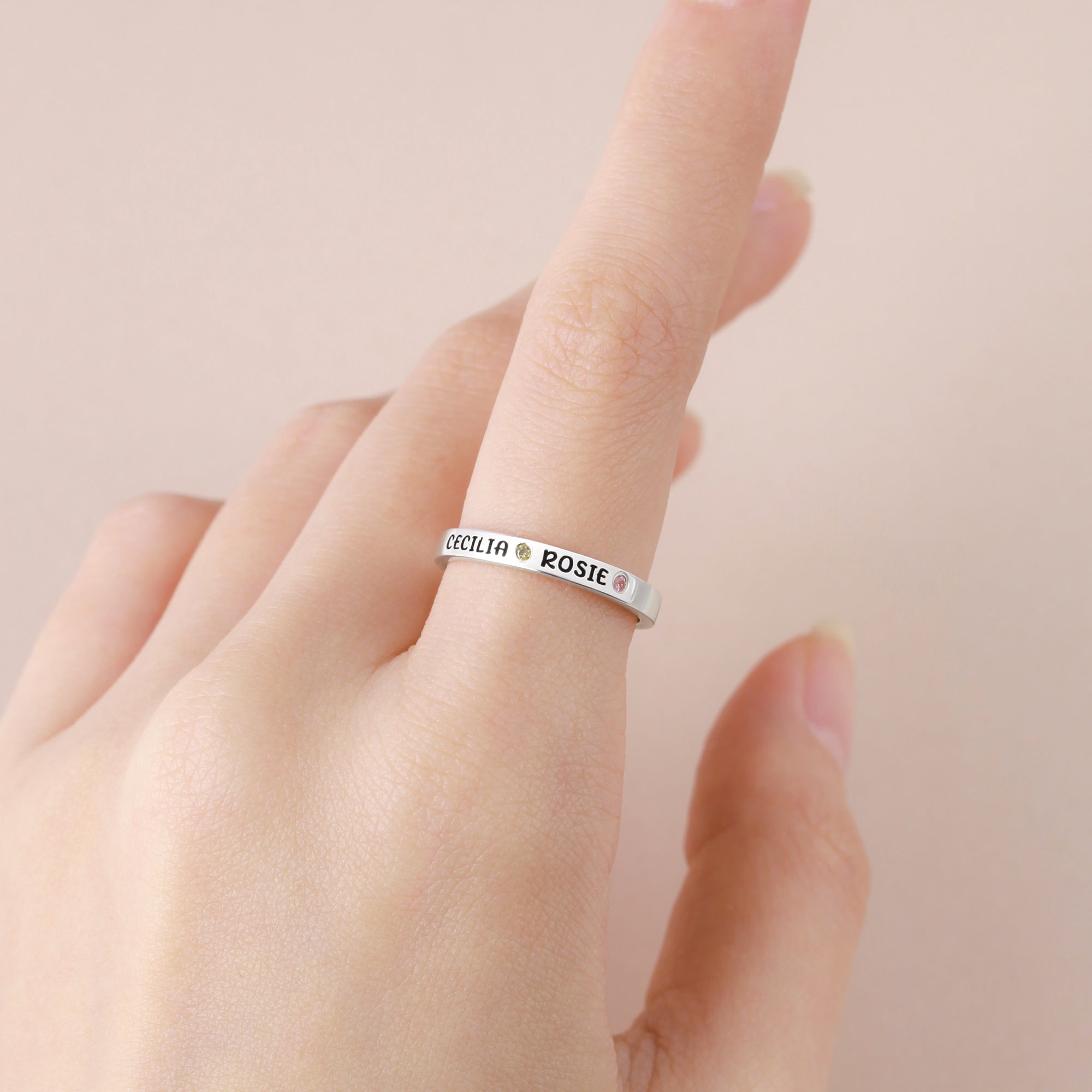 Kids Names Ring With Birthstones