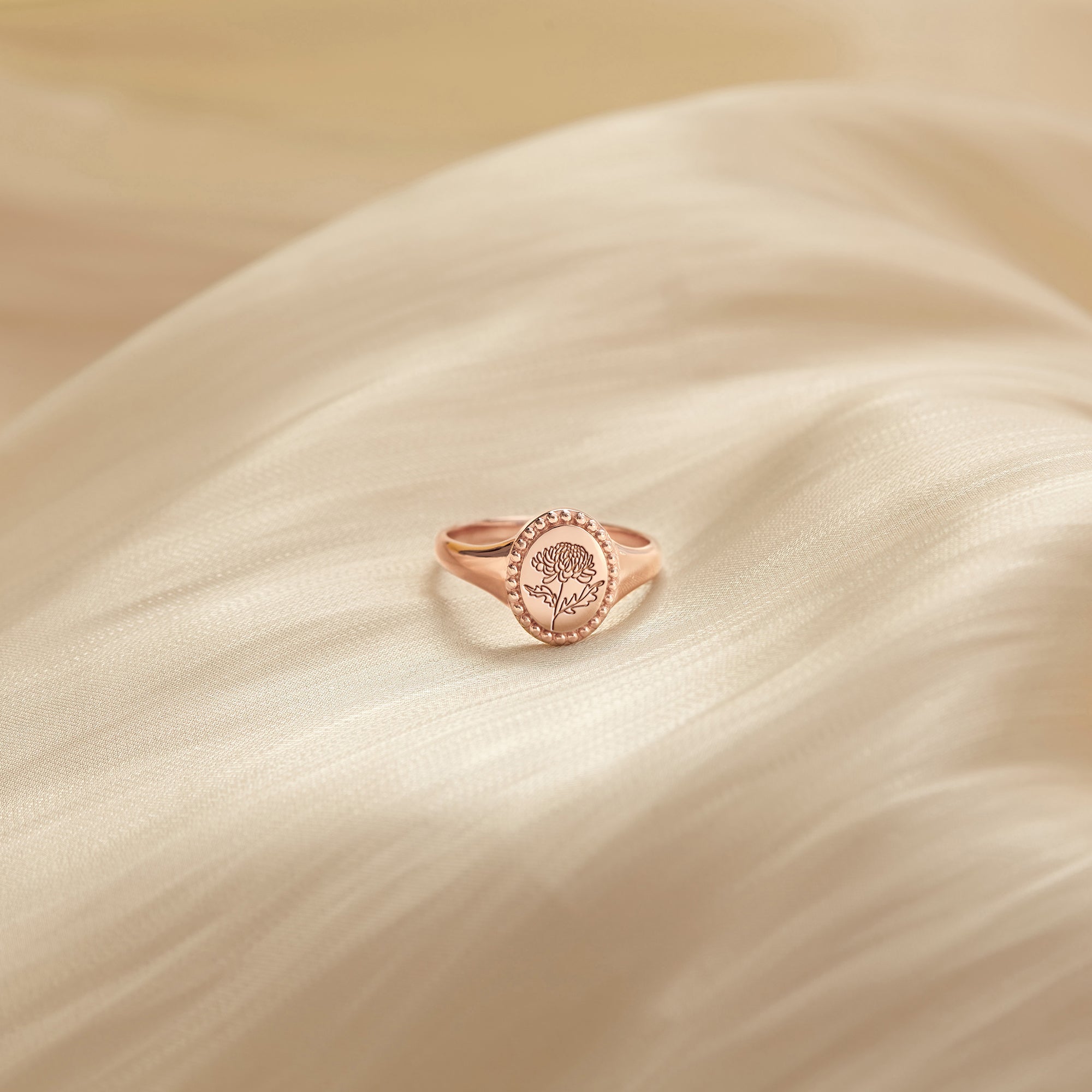 Birth Flower Ring For Women