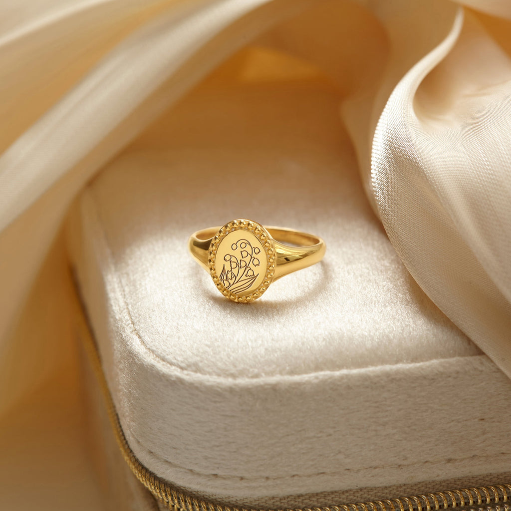 Birth Flower Ring For Women