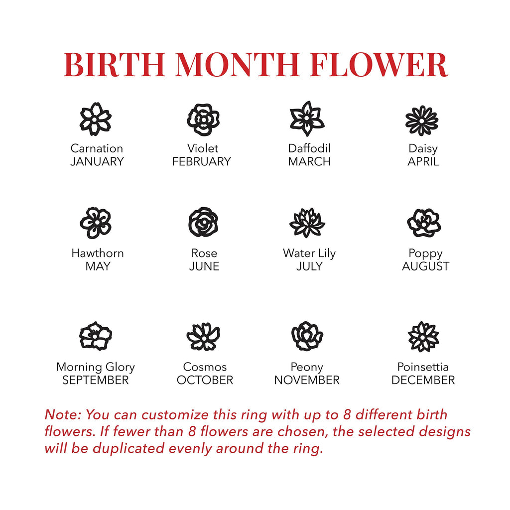 Family Birth Flower Ring