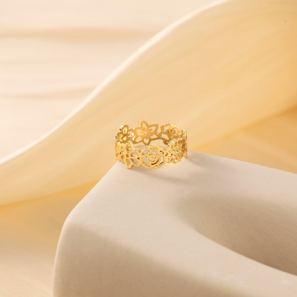 Family Birth Flower Ring