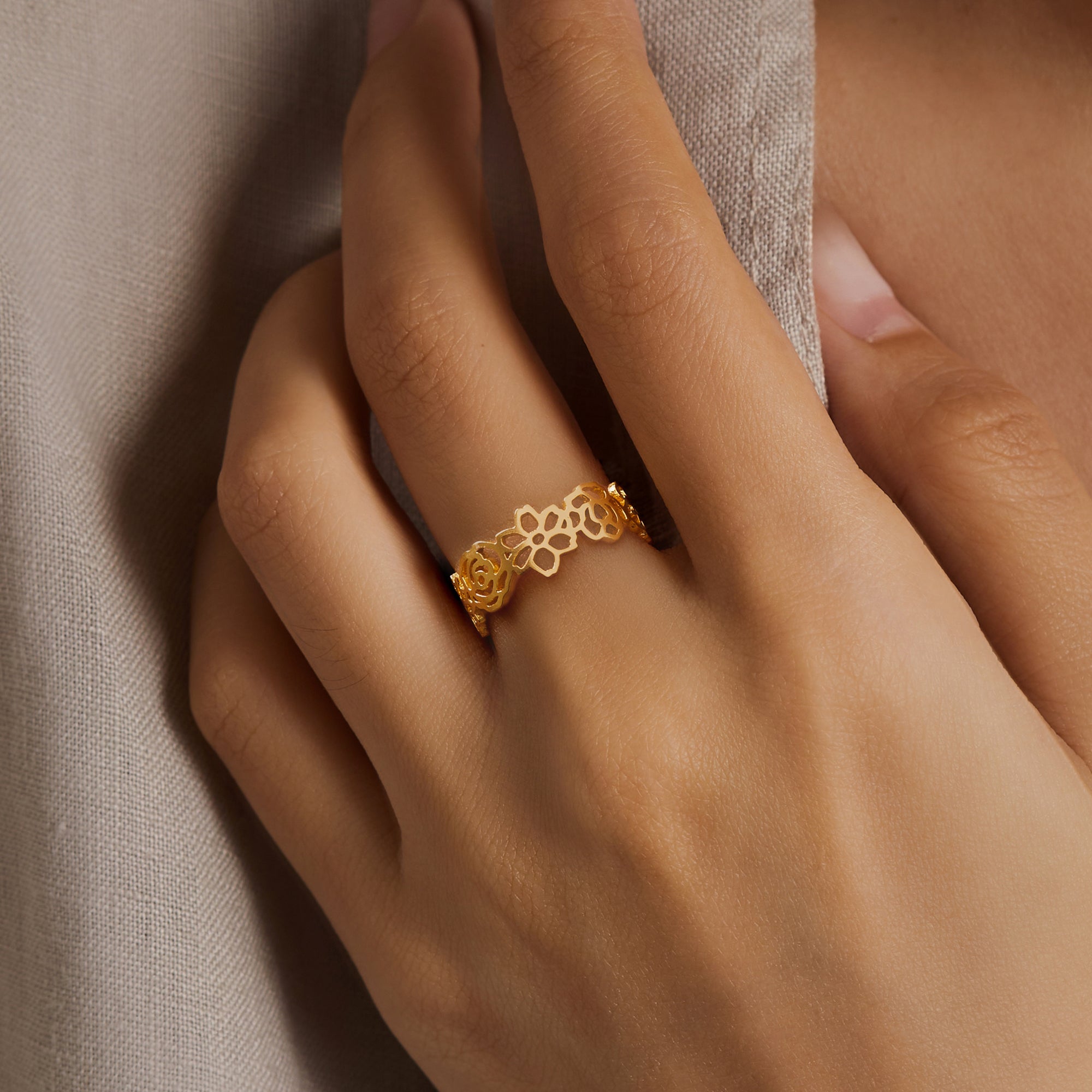 Family Birth Flower Ring