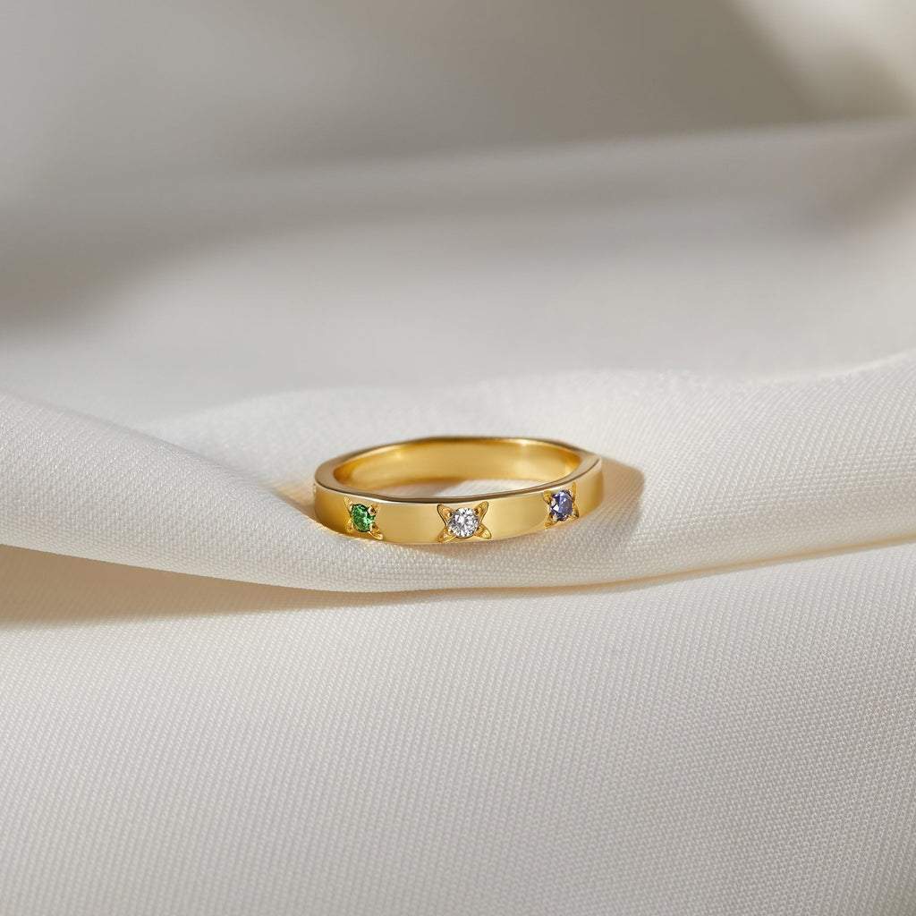 Dainty Birthstone Ring For Mom