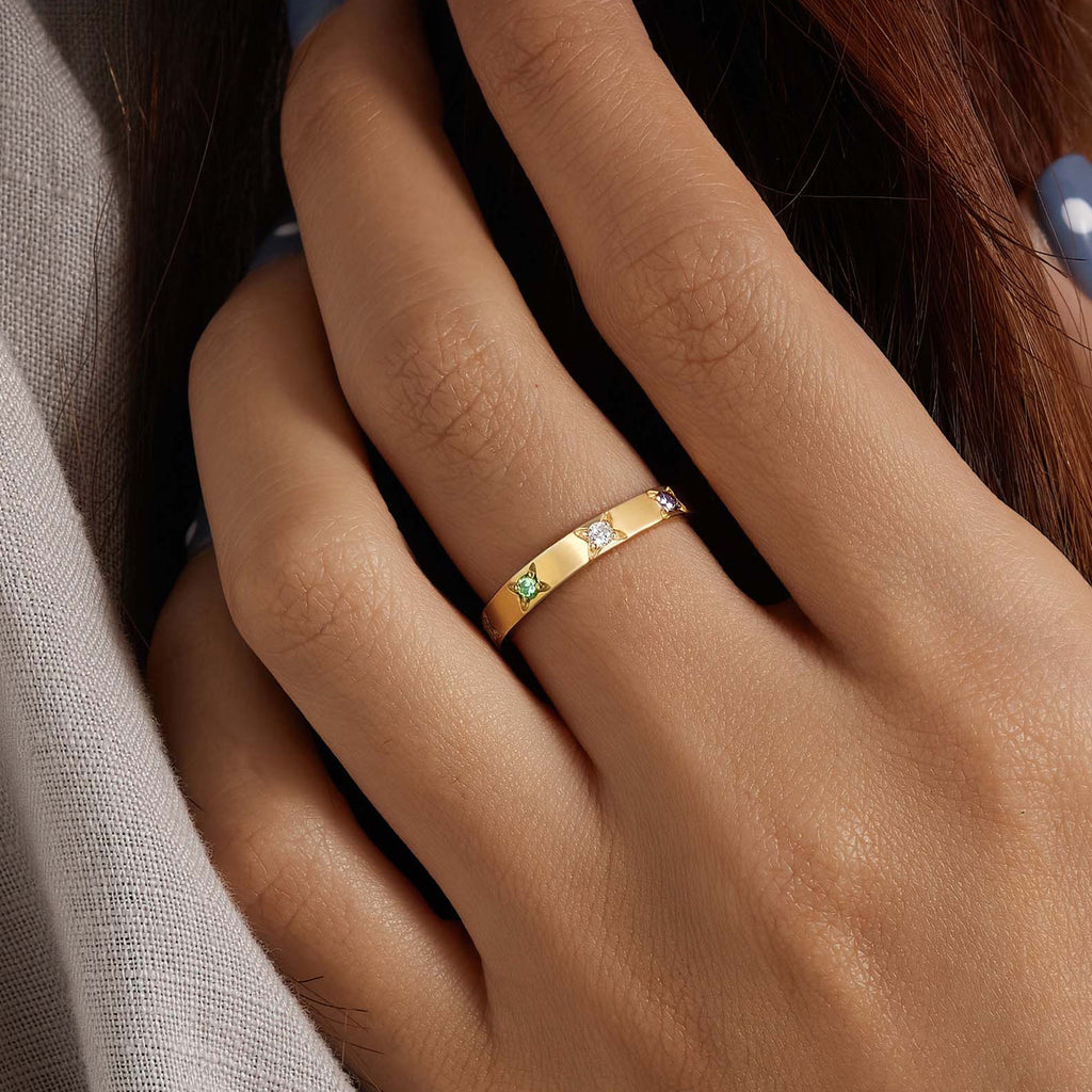 Dainty Birthstone Ring For Mom
