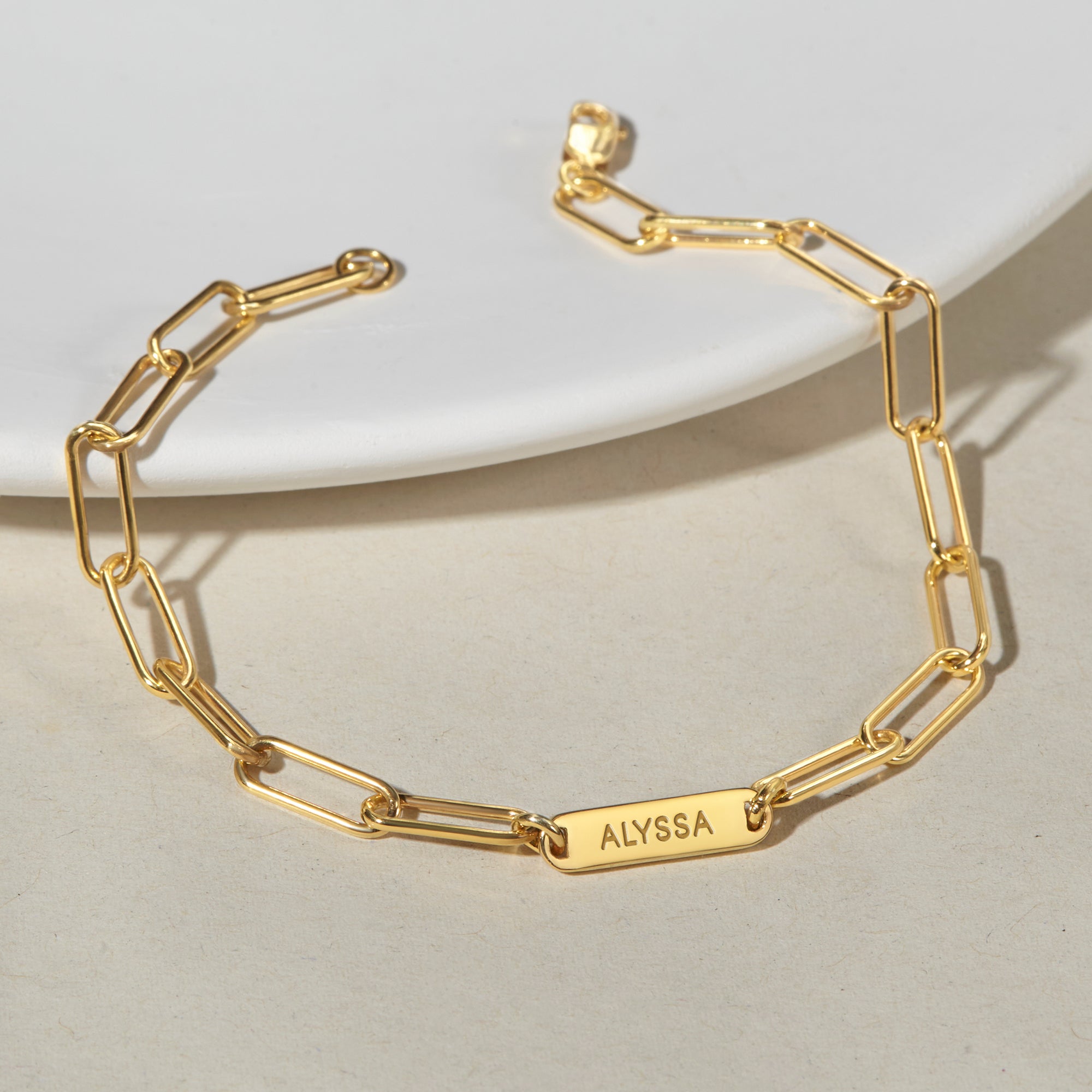 Mom Bracelet with Kids Names - Paperclip Chain