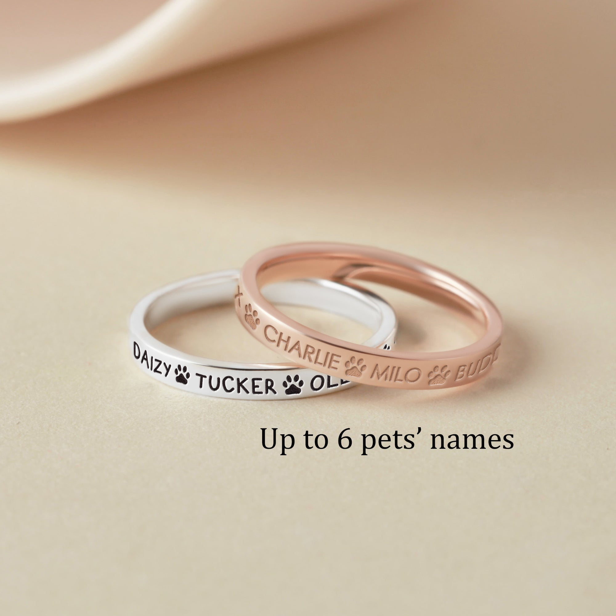 Custom Ring With Pets' Names